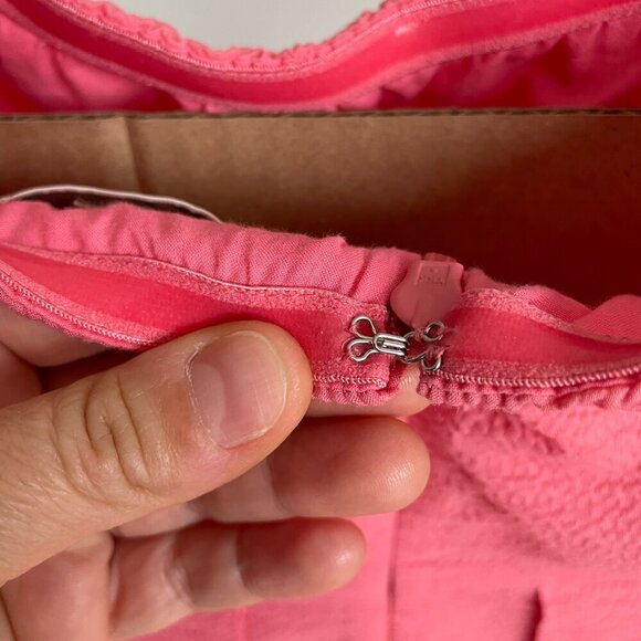 J. CREW Pink Strapless Dress 100% Cotton Lorelei Seersucker 24356 Women's Size 8 - Picture 8 of 15